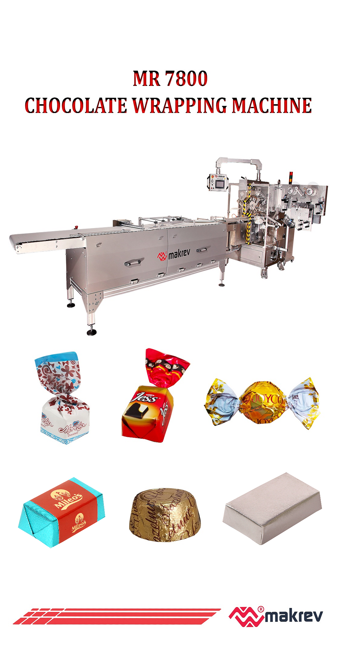 MR7800, çikolata ambalaj makinesi , çikolata paketleme makinesi